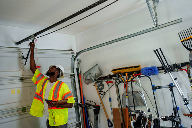Professional Garage Door Panel Replacement technician working in Henderson County County, NC